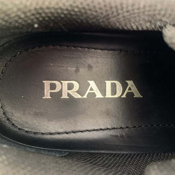 PRADA Black Mesh Leather Sneakers - Picture 7 of 11
